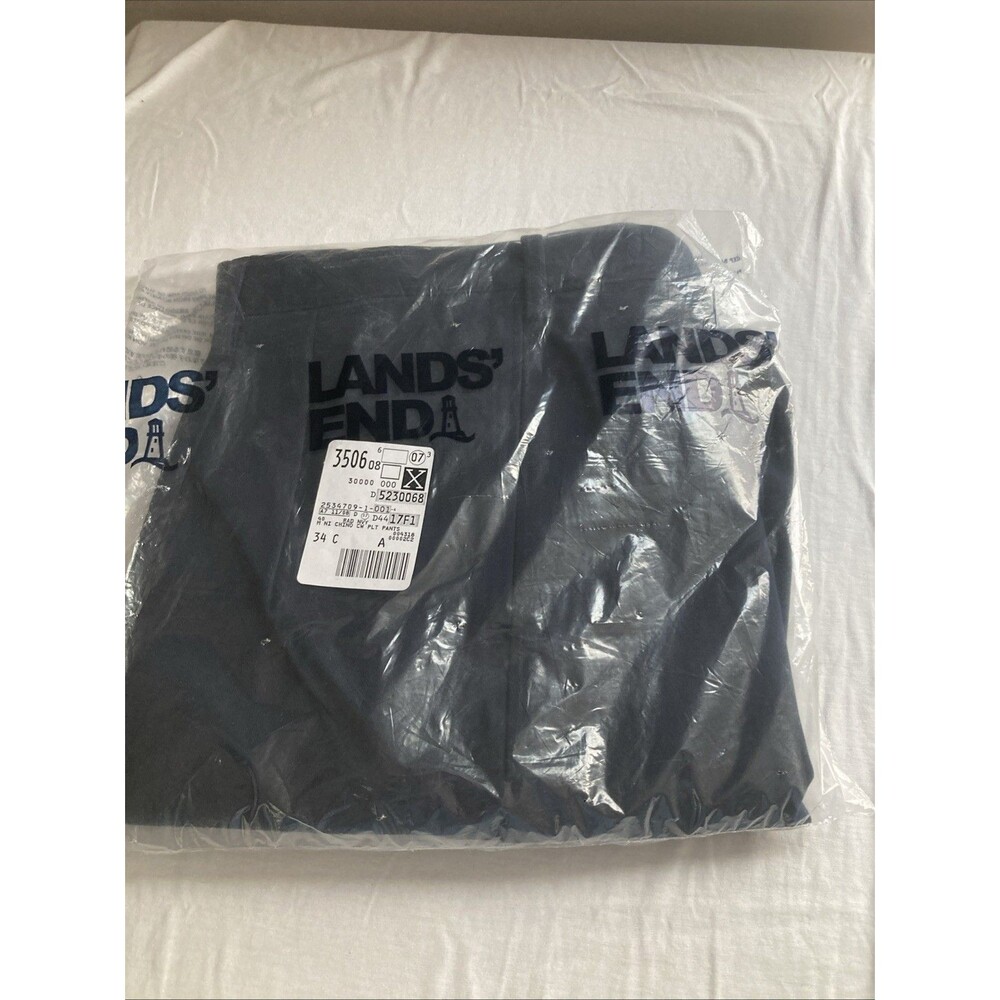 New Lands' End Men's 40 Trafitional Fit Chino Pants Navy